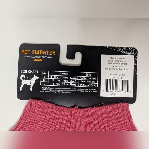 NWT Large Pet Sweater 'Ghoul Gang' Pink - Picture 4 of 5
